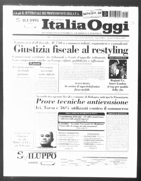 Italia oggi : quotidiano di economia finanza e politica